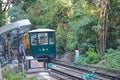 14 Oct 2022 new Peak Tram pass MacDonnell Road Station Royalty Free Stock Photo