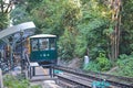 14 Oct 2022 new Peak Tram pass MacDonnell Road Station Royalty Free Stock Photo