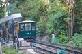 14 Oct 2022 new Peak Tram pass MacDonnell Road Station Royalty Free Stock Photo