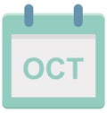 Oct, october Special Event day Vector icon that can be easily modified or edit.