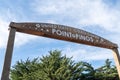 PACIFIC GROVE, CA Sign for Point Pinos Lighthouse, the longest continuous use lighthouse on the West Coast. Located Royalty Free Stock Photo
