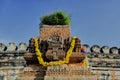 Reclining lord Vishnu on stone carved Tulsi Vrinda at ranganathaswamy Temple 9th centuryVaishnavite; shrines-Srirangapatna | Near