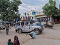 Heavily loaded with Passenger Jeep being used as a taxi