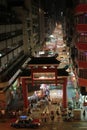 View of Temple street night flea market illumination in Kowloon 24 Oct 2011 Royalty Free Stock Photo