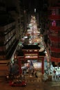 View of Temple street night flea market illumination in Kowloon 24 Oct 2011 Royalty Free Stock Photo