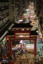 View of Temple street night flea market illumination in Kowloon 24 Oct 2011 Royalty Free Stock Photo