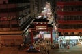 View of Temple street night flea market illumination in Kowloon 24 Oct 2011 Royalty Free Stock Photo