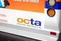 OCTA sign on a transit bus Royalty Free Stock Photo