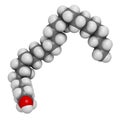 Octacosanol plant wax component molecule. 3D rendering. long chain fatty alcohol, present in e.g. the waxy cover of eucalyptus