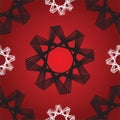 Octagon Stars Red Seamless Pattern