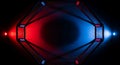 Octagon Cage with Red and Blue Light Royalty Free Stock Photo