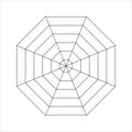 Octagon diagram divided on 8 equal segments. Statistics or analytics graph, radar or spider chart, wheel of life or