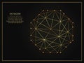 Octagon golden abstract illustration on dark background