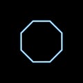 octagon icon in neon style. One of geometric figure collection icon can be used for UI, UX
