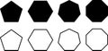 Octagon icon. Vector geometry geometry pentagonal, hexagonal, octagonal polygon. Five, six, seven or eight sided polygon