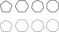 Octagon icon. Vector geometry geometry pentagonal, hexagonal, octagonal polygon. Five, six, seven or eight sided polygon