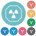 Octagon shaped uranium sanction sign outline flat round icons