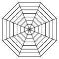 Octagon 8 spider grid pattern radar Template, 8S spider diagram