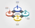 Octagon step timeline template for infographic for presentation for 4 element with number Royalty Free Stock Photo