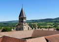 The octagonal bell tower of the abbey of Saint-Pierre and Saint-Paul de Cluny emerging above the roof of the cloister