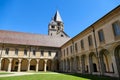 The octagonal bell tower of the abbey of Saint-Pierre and Saint-Paul de Cluny emerging above the roof of the cloister