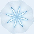 octagonal blue and white snowflake on light blue gradient background Royalty Free Stock Photo