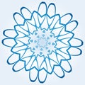 octagonal blue and white snowflake on light blue gradient background Royalty Free Stock Photo