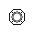 Octagonal Diamond outline icon, modern minimal design style. Vector gemstone thin line logo design elements