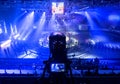 Tv camera in competitions in mixed martial arts. Royalty Free Stock Photo