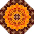 Octagonal floral pattern. Umbrella design with bright summer flowers