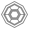 Octagonal Geometric Shape with Inner Hexagonal Structure vector illustration Royalty Free Stock Photo