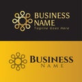 Solid and Outlined Octagonal Golden Abstract Logo Template