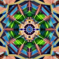 Octagonal Oasis: An image of a geometric pattern created with eight-sided polygons, in a mix of bright and muted colors2, Genera