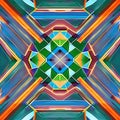 Octagonal Oasis: An image of a geometric pattern created with eight-sided polygons, in a mix of bright and muted colors3, Genera