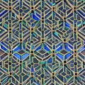 Octagonal Oasis: An image of a geometric pattern created with eight-sided polygons, in a mix of bright and muted colors5, Genera