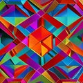 Octagonal Odyssey: An image of a geometric pattern created with eight-sided polygons, in a mix of bold and muted colors1, Genera