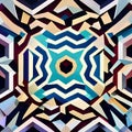 Octagonal Odyssey: An image of a geometric pattern created with eight-sided polygons, in a mix of bold and muted colors5, Genera