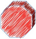 Octagonal prism colour sketch simple style