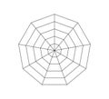 Octagonal radar or spider diagram template. Octagon graph. Flat spider mesh. Blank eight sided radar chart. Kiviat Royalty Free Stock Photo