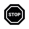Octagonal stop sign icon commanding vehicles to halt before proceeding Royalty Free Stock Photo