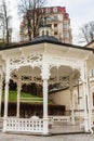 The octagonal white pavilion with a small dome is the place where The Freedom Spring (Pramen Svoboda) is located