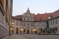 Octagonal yard called Fountain Courtyard -Brunnenhof- is one of the ten courtyards of the Residenz Palace. The bronze Royalty Free Stock Photo