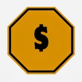 octagonal yellow background with dollar writing Royalty Free Stock Photo