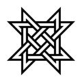 Octagram knot in square symbol icon