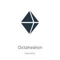 Octahedron icon vector. Trendy flat octahedron icon from geometry collection isolated on white background. Vector illustration can Royalty Free Stock Photo