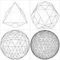 From Octahedron To The Ball Sphere Lines Vector Royalty Free Stock Photo