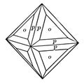 Octahedron and trisoctahedron vintage illustration Royalty Free Stock Photo