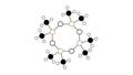 octamethylcyclotetrasiloxane molecule, structural chemical formula, ball-and-stick model, isolated image d4 silicone