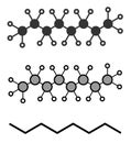 Octane hydrocarbon molecule. Component of petrol (gasoline
