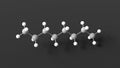 octane molecular structure, hydrocarbon, ball and stick 3d model, structural chemical formula with colored atoms Royalty Free Stock Photo